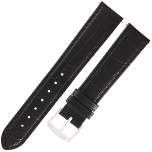 HIRSCH Toskana - CZARNY - 18mm - Skórzany pasek do zegarka