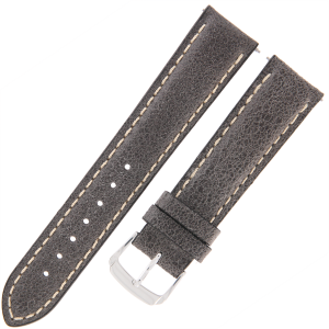 HIRSCH Calfskin Stitched - CZARNY - 20mm - Skórzany pasek do zegarka