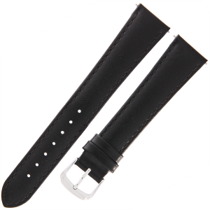 HIRSCH City Calf XL - CZARNY - 20mm - Skórzany pasek do zegarka
