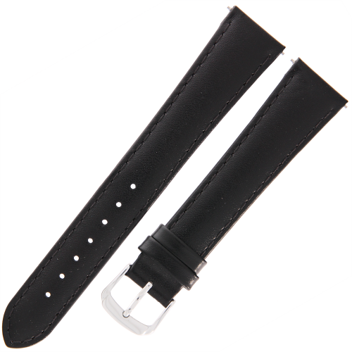 HIRSCH City Calf XL - CZARNY - 20mm - Skórzany pasek do zegarka
