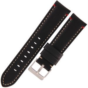 TEKLA B11 - 22mm - CZARNY - Skórzany pasek do zegarka