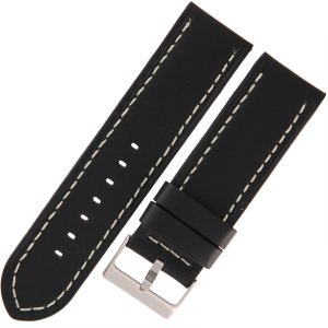 TEKLA PV11 - 24mm - Równy - CZARNY - Skórzany pasek do zegarka