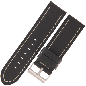 TEKLA PV61 - 24mm - SZARY - Równy - Skórzany pasek do zegarka