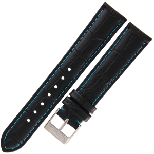 TEKLA K13 - 18mm - Krokodyl - CZARNY - Skórzany pasek do zegarka