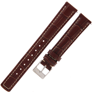 TEKLA KQ21 - 16mm - Krokodyl - BRĄZOWY - Skórzany pasek do zegarka