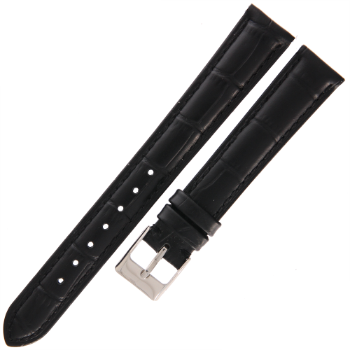 TEKLA K10 XL - 16mm - Krokodyl - CZARNY - Skórzany pasek do zegarka