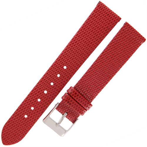 TEKLA J3 - 18mm - Jaszczurka - CZERWONY - Skórzany pasek do zegarka