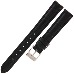 TEKLA K10 - 14mm - Krokodyl - CZARNY - Skórzany pasek do zegarka