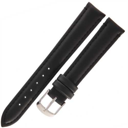 DILOY 077 - CZARNY - 16mm - Skórzany pasek do zegarka