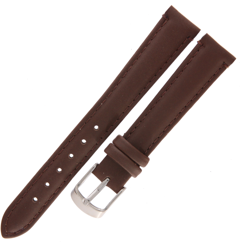 DILOY 077 - CIEMNY BRĄZ - 14mm - Skórzany pasek do zegarka