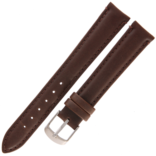 DILOY 077 - CIEMNY BRĄZ - 16mm - Skórzany pasek do zegarka