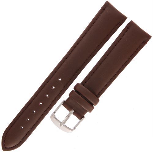 DILOY 077 - CIEMNY BRĄZ - 18mm - Skórzany pasek do zegarka