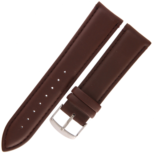 DILOY 077 - CIEMNY BRĄZ - 22mm - Skórzany pasek do zegarka