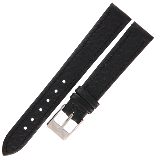 DILOY 178 - CZARNY - 14mm - Skórzany pasek do zegarka o strukturze bizona