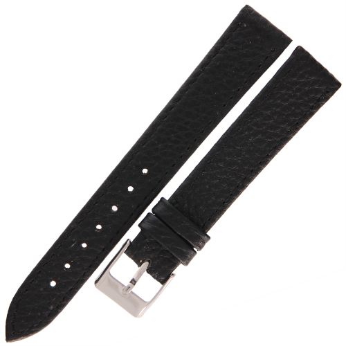 DILOY 178 - CZARNY - 16mm - Skórzany pasek do zegarka o strukturze bizona