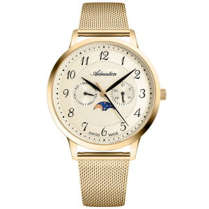 ADRIATICA A1274.1121QF - Moonphase - Męski - Zegarek na bransolecie mesh