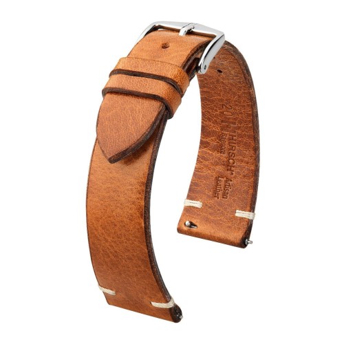 HIRSCH Bagnore L - ZŁOTOBRĄZOWY - 22mm - Skórzany pasek do zegarka