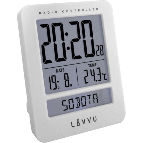 LAVVU LAR0020 - 7,2x9,2cm - BIAŁY - Budzik elektroniczny