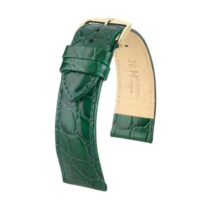 HIRSCH Crocograin M - ZIELONY - 14mm - Skórzany pasek do zegarka