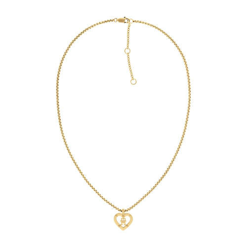 TOMMY HILFIGER 2780918 - Monogram Heart - Damski - Naszyjnik ze stali nierdzewnej - Złoty