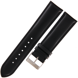 TEKLA E10 - 22mm - CZARNY - Skórzany pasek do zegarka