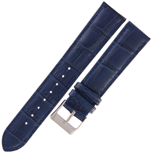 TEKLA K40 - 20mm - Krokodyl - GRANATOWY - Skórzany pasek do zegarka