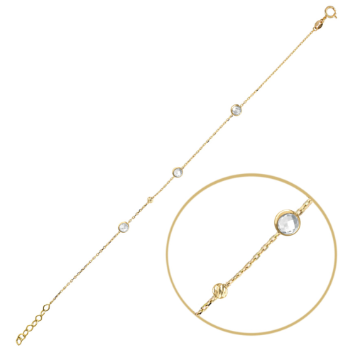 MINET - Au585 / 1,25g - Złota bransoletka z cyrkoniami