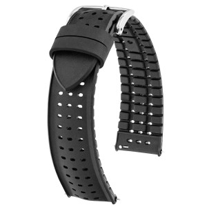 HIRSCH Nyad L - CZARNY - 22mm - Kauczukowy pasek do zegarka