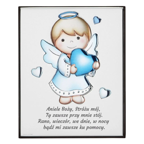 THILIA - 11,5x14cm - Obrazek ANIOŁEK Niebieski z pacierzem