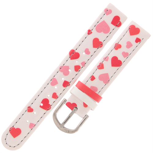 CLOCKODILE CSG5211 - 14mm - BIAŁY z Sercami - Pasek do zegarka
