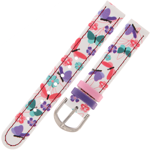 CLOCKODILE CSG5150 - 14mm - BIAŁY z Motyle i Kwiaty - Pasek do zegarka