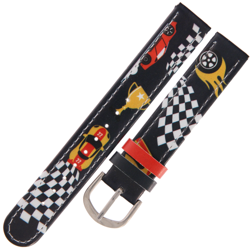 CLOCKODILE CSB0120 - 16mm - CZARNY z Wyścigami - Pasek do zegarka