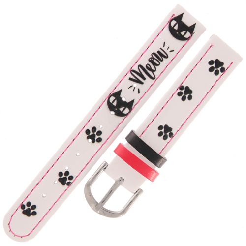 CLOCKODILE CSG5191 - 14mm - BIAŁY z Kotkiem - Pasek do zegarka