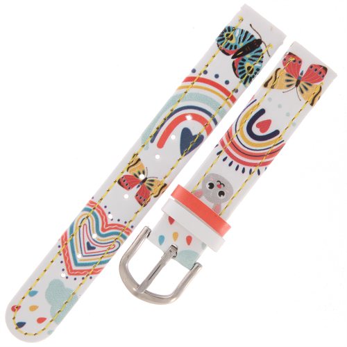 CLOCKODILE CSG5181 - 14mm - BIAŁY z Motylkami - Pasek do zegarka