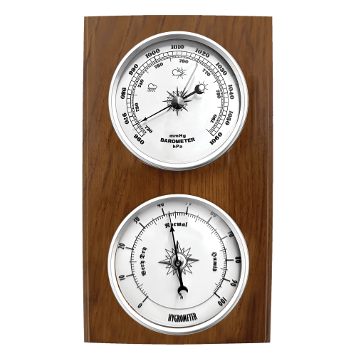 JVD BA232/11 - 12x20,7cm - Barometr & Hydrometr - Drewno - Ciemny brąz