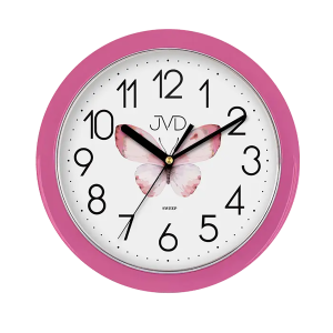 JVD HP612.D12 - 25cm - RÓŻOWY (Motyl) - Zegar ścienny