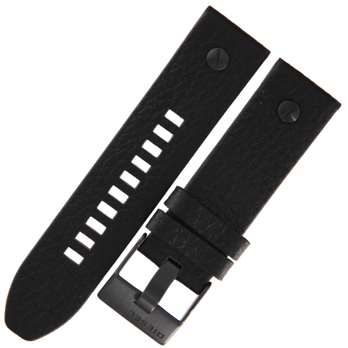 DIESEL Little Daddy DZ7257 DZ7264 DZ7291 - 24mm - CZARNY - Skórzany pasek do zegarka