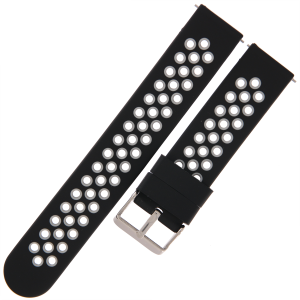 TEKLA SQX16 - 22mm - CZARNY/SZARY - Silikonowy pasek do zegarka lub smartwatcha