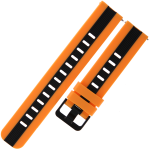 TEKLA SQA31 - 20mm - POMARAŃCZOWY/CZARNY - Silikonowy pasek do zegarka lub smartwatcha
