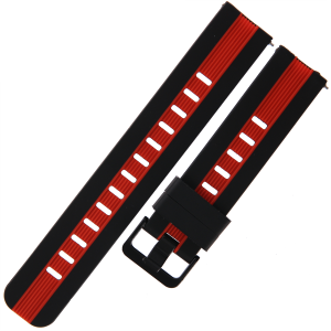 TEKLA SQA12 - 22mm - CZARNY/CZERWONY - Silikonowy pasek do zegarka lub smartwatcha