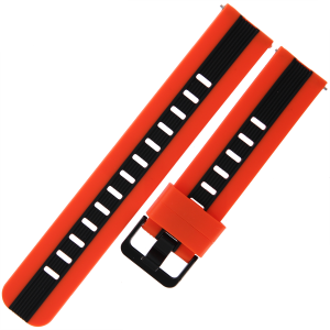 TEKLA SQA21 - 22mm - POMARAŃCZOWY/CZARNY - Silikonowy pasek do zegarka lub smartwatcha