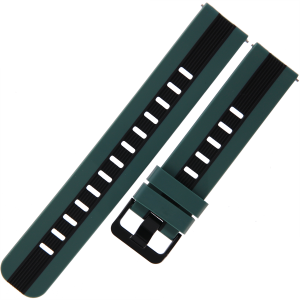 TEKLA SQA81 - 22mm - ZIELONY/CZARNY - Silikonowy pasek do zegarka lub smartwatcha