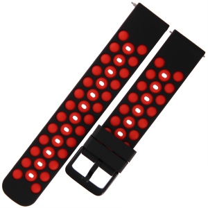 TEKLA SQB12 - 20mm - CZARNY/CZERWONY - Silikonowy pasek do zegarka lub smartwatcha