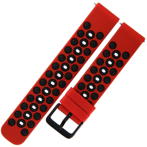TEKLA SQB31 - 20mm - CZERWONY/CZARNY  - Silikonowy pasek do zegarka lub smartwatcha