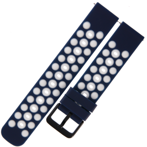 TEKLA SQB41 - 20mm - GRANATOWY/BIAŁY - Silikonowy pasek do zegarka lub smartwatcha