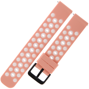 TEKLA SQB10 - 20mm - RÓŻOWY/BIAŁY - Silikonowy pasek do zegarka lub smartwatcha