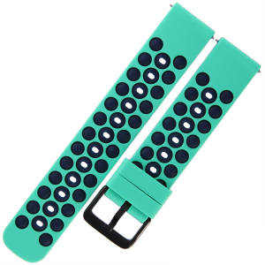 TEKLA SQB84 - 20mm - ZIELONY/GRANATOWY - Silikonowy pasek do zegarka lub smartwatcha