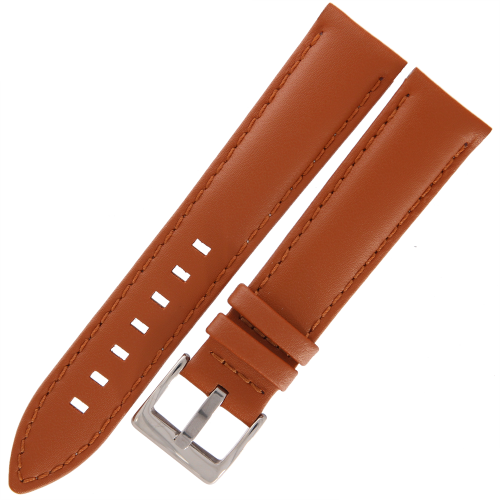 DILOY 330 - JASNY BRĄZ - 20mm - Skórzany pasek do zegarka o gładkiej strukturze