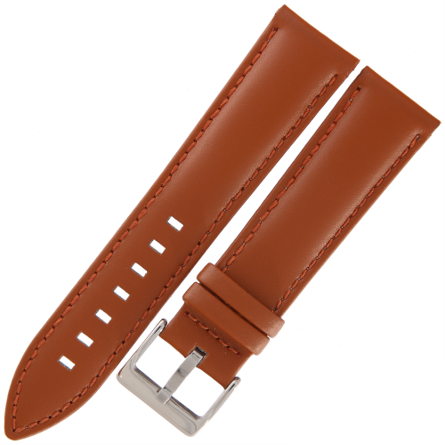DILOY 330 - JASNY BRĄZ - 22mm - Skórzany pasek do zegarka o gładkiej strukturze