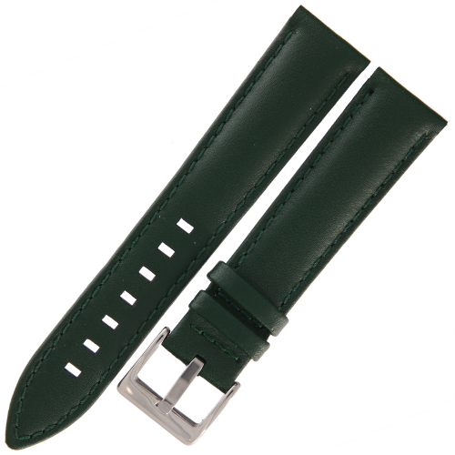 DILOY 330 - ZIELONY - 20mm - Skórzany pasek do zegarka o gładkiej strukturze
